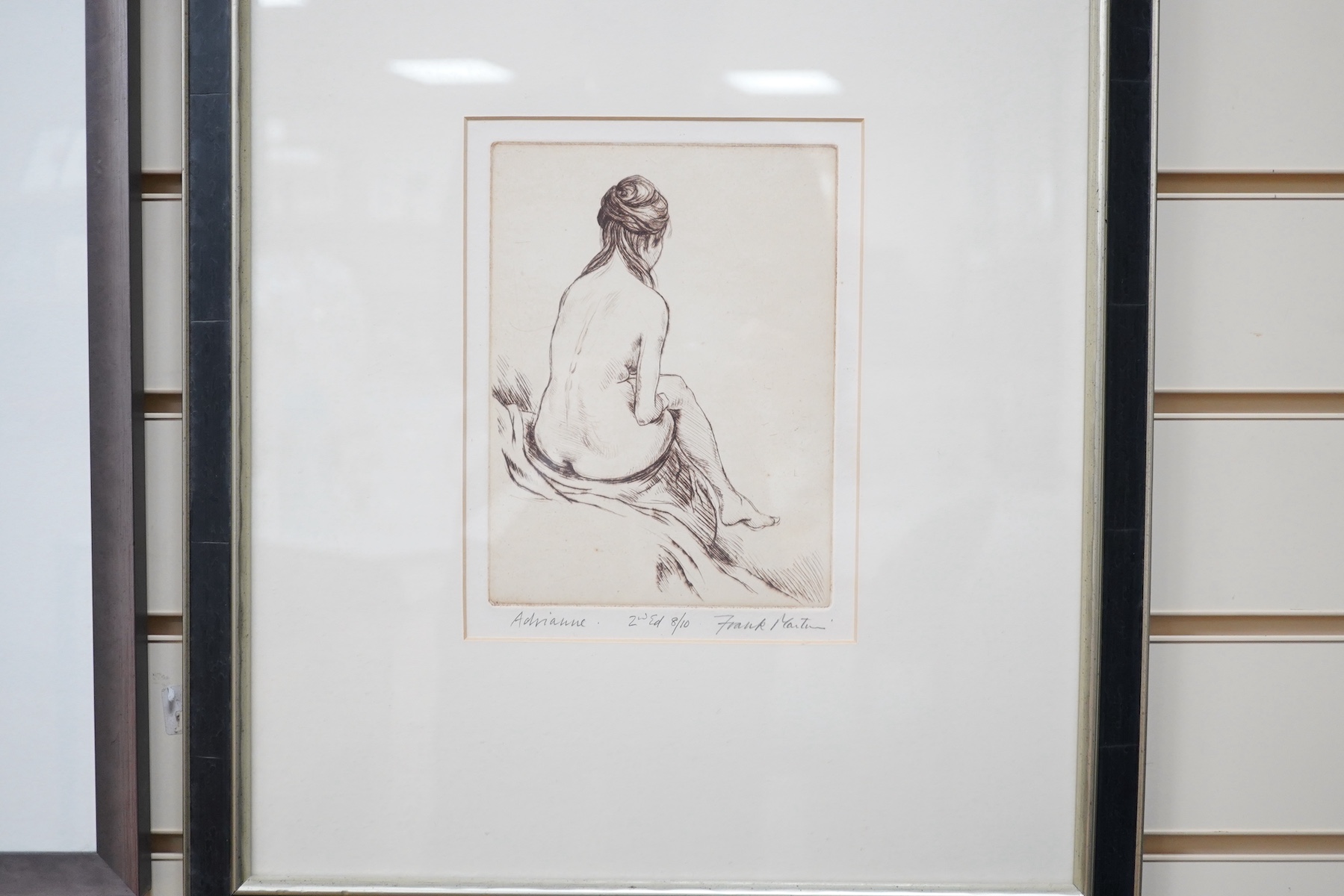 Frank Martin (1921-2005), two etchings, comprising: Seated Nude, limited edition 1/20 and Adrianne, limited edition 8/10, each signed in pencil, largest 33 x 24cm. Condition - fair to good